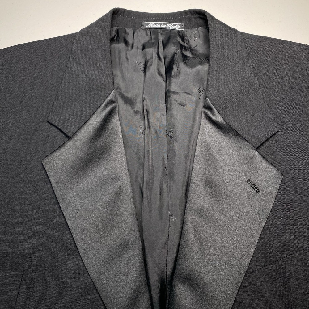80s 90s Valentino Uomo Tuxedo Jacket 46R Mens 2B0V Formal Dinner Black Italy